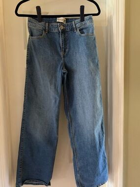 abercrombie kids Wide-Leg Jeans in Medium Blue Wash